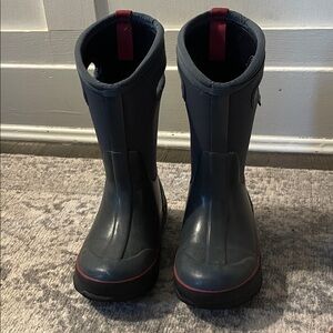 Dark Blue/Green Bogs Snow Boots with Red Trim